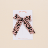 Leopard Blush Bow Clip