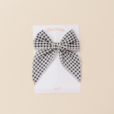 Black Classic Gingham Bow Clip
