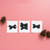 Olive Check Pigtail Bow Clip