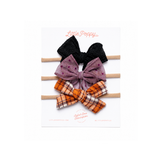 Stylish Three-Bow Subscription - Mini Nylon Headband Set