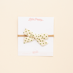 Green Textured Dot Headband Bow