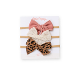 Stylish Three-Bow Subscription - Mini Nylon Headband Set