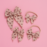 Rosewood Floral Bow Clip
