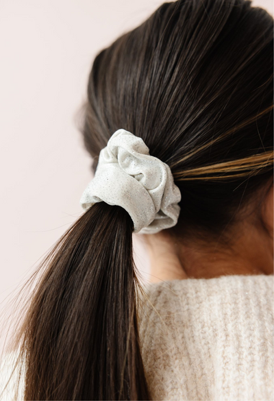 Frosted Champagne Sparkle Scrunchie