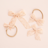 Stitched Lace Bow Clip