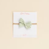 Meadow Sage Woven Seersucker Headband Bow