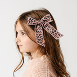 Leopard Blush Bow Clip