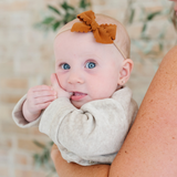 Hazelnut Scallop Grove Headband Bow