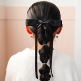 Black Satin Bow Clip