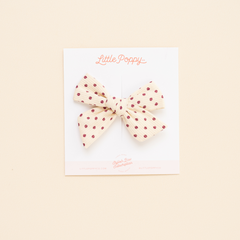 Purple Textured Dot Bow Clip