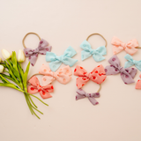 Vintage Wisteria Jacquard Dot Bow Clip