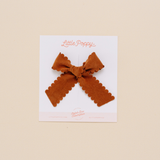 Hazelnut Scallop Grove Bow Clip