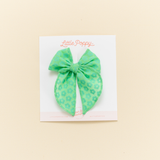 Jade Ditsy Daisy Bow Clip