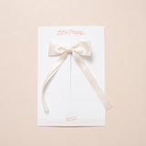 Frosted Petal Satin Bow Clip