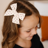 Purple Textured Dot Bow Clip