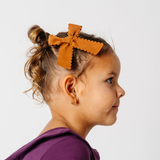 Hazelnut Scallop Grove Bow Clip