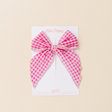 Pink Classic Gingham Bow Clip