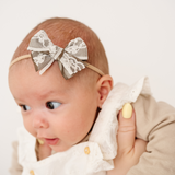 Olive Layered Lace Headband Bow