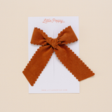 Hazelnut Scallop Grove Bow Clip