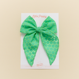 Jade Ditsy Daisy Bow Clip
