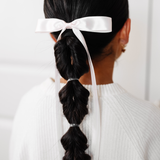 Frosted Petal Satin Bow Clip