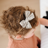 Olive Layered Lace Headband Bow