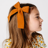 Hazelnut Scallop Grove Bow Clip