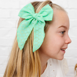 Jade Ditsy Daisy Bow Clip