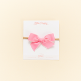 Bubblegum Scalloped Ribbon Headband Bow