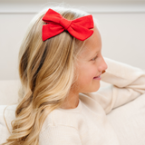 Red Knitted Hearts Bow Clip