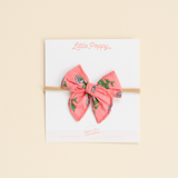 Pink Coronation Floral Headband Bow