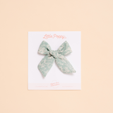 Sage Fieldwalk Floral Bow Clip