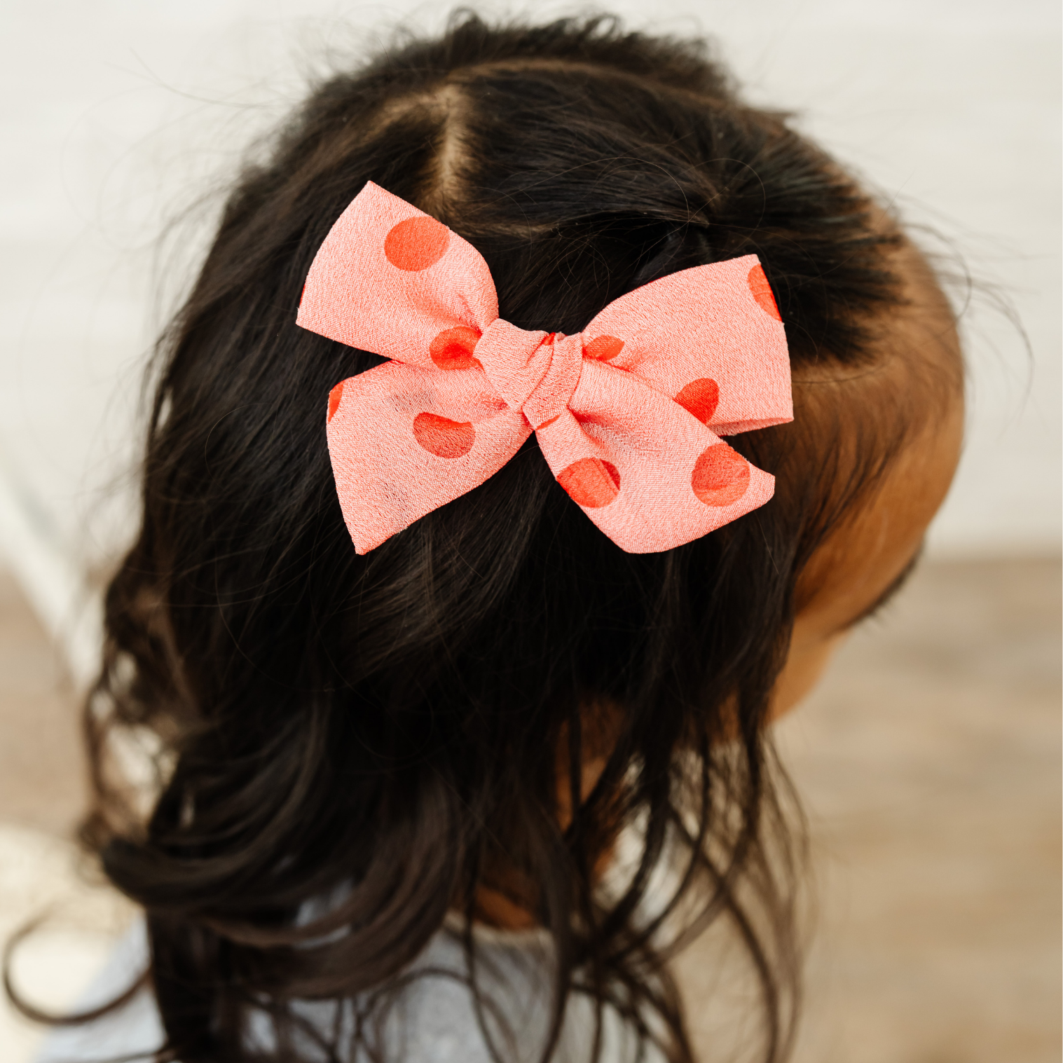 Wild Berry Jacquard Dot Bow Clip