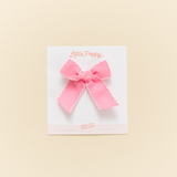 Bubblegum Scalloped Ribbon Bow Clip