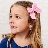 Bubblegum Scalloped Ribbon Bow Clip