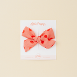 Wild Berry Jacquard Dot Bow Clip