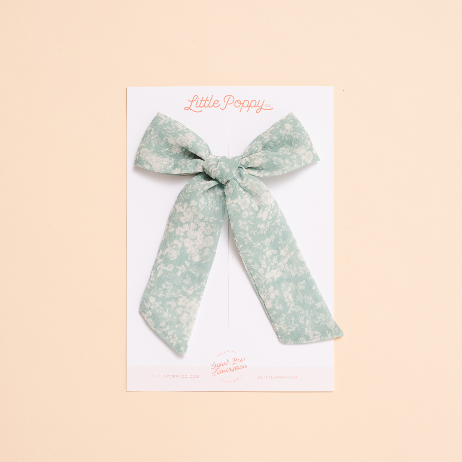 Sage Fieldwalk Floral Bow Clip