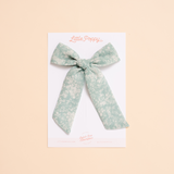 Sage Fieldwalk Floral Bow Clip