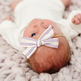 Purple Spring Crinkle Stripes Headband Bow