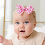 Pink Classic Gingham Headband Bow