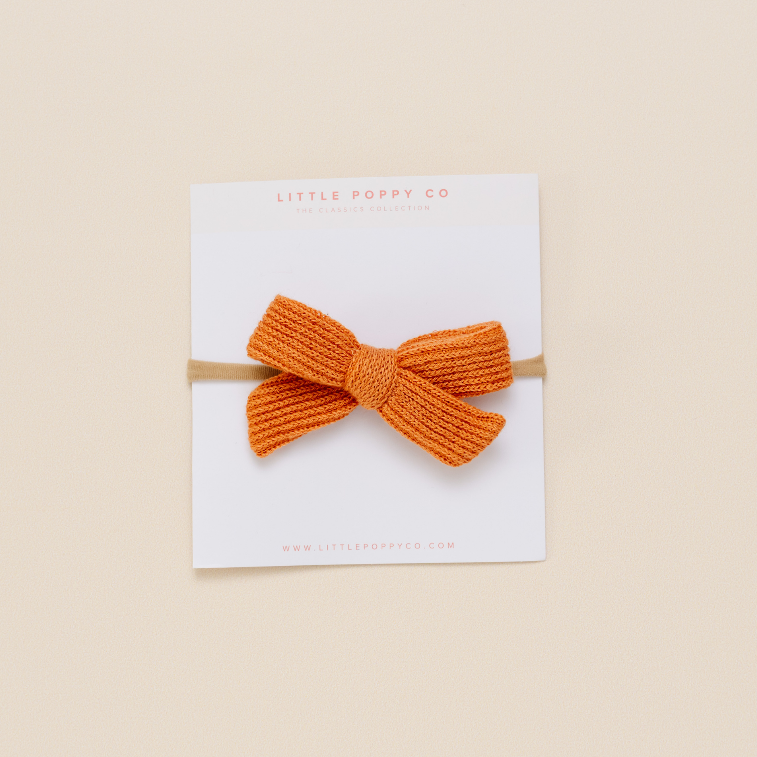 Pumpkin Knit Baby Headband Bow