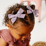 Textured Orchid Bow Clip