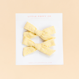 Sunshine Dobby Check Pigtail Bow Clip