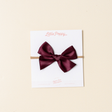 Wine Penny Satin Headband Bow