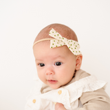 Green Textured Dot Headband Bow