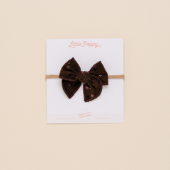 Mocha Bloom Headband Bow