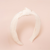 Pleated Ivory Knot Headband