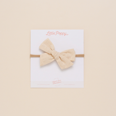 Heirloom Linen Headband Bow