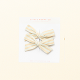 Sandy Beach Stripe Pigtail Bow Clip
