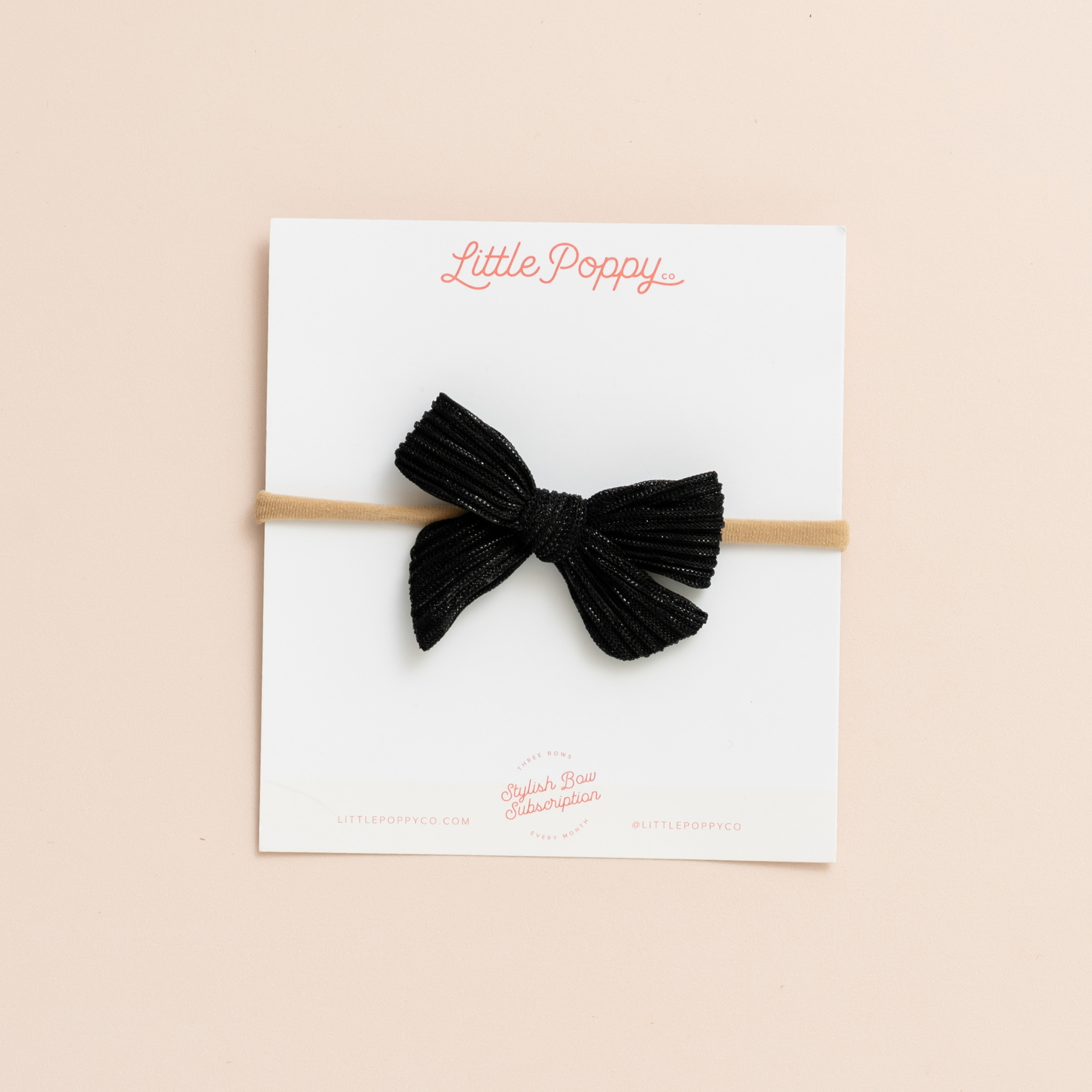 Ebony Pleated Sparkle Headband Bow